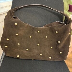 Madewell The Mylie Studded Suede Shoulder Bag